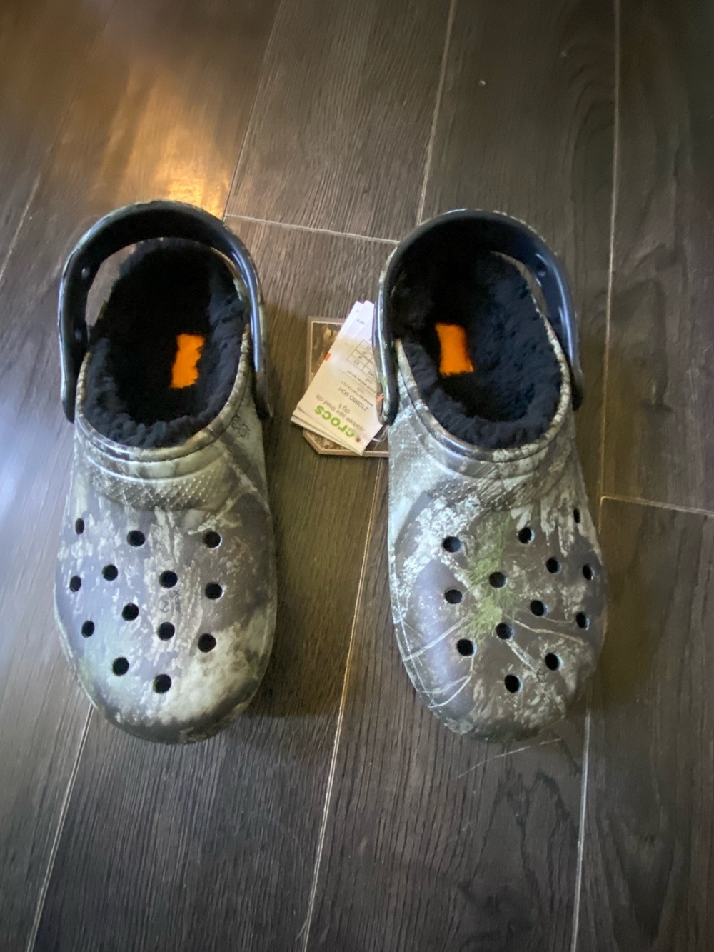 NWT Kids Realtree Camo Fleece-Lined Slip-On Crocs Clogs